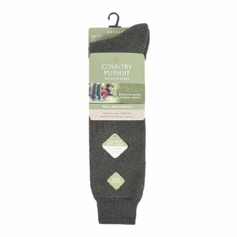 1 Pack Men's Long Green Wellington Boot Socks