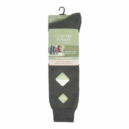 1 Pack Men's Long Green Wellington Boot Socks