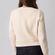 Beige Cropped Soft Knit Cardigan