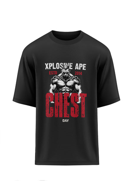 XAPE Chest Day Oversized Tee - Black