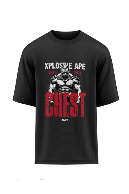 XAPE Chest Day Oversized Tee - Black