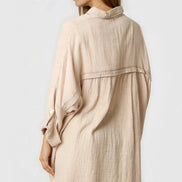 Beige Oversized Cotton Shirt