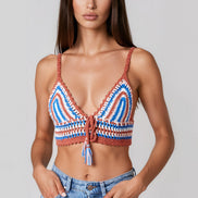 Brown Crochet Bralette Top