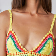 Yellow Crochet Bralette Top