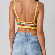 Yellow Crochet Bralette Top