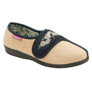 Ladies Adjustable Wide Fit Floral Velcro Slippers (6 Sizes)