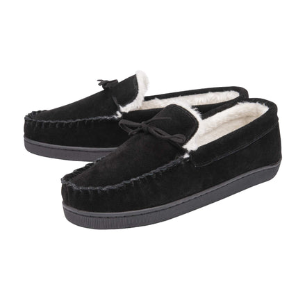 Mens Real Suede Leather Fleece Lined Slippers (6 Sizes)
