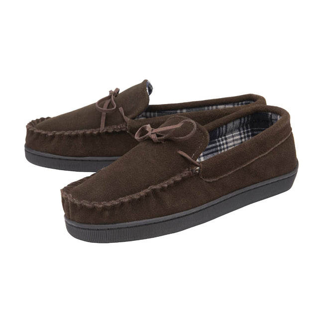 Mens Real Suede Leather Fleece Lined Slippers (6 Sizes)