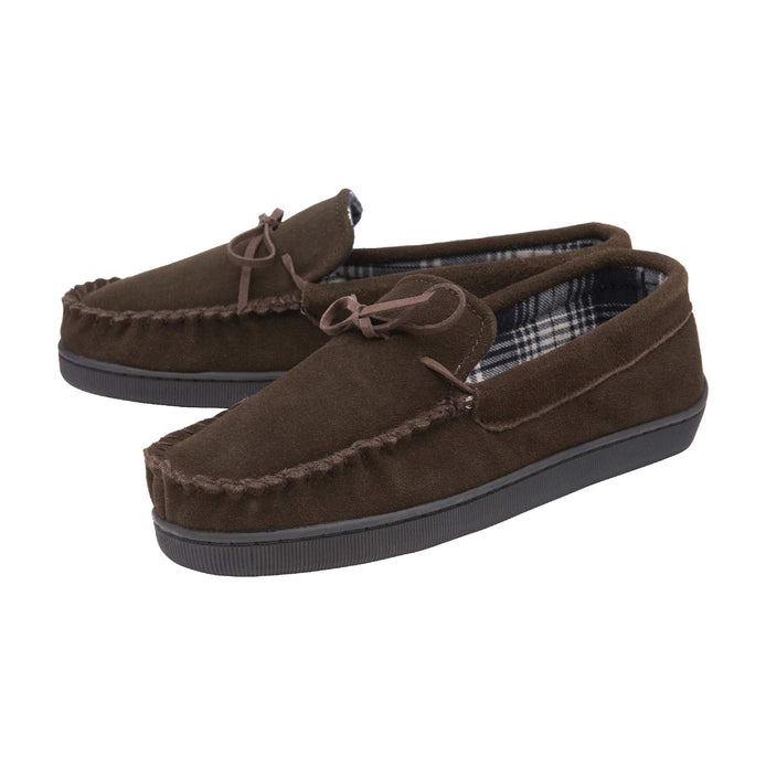 Mens Real Suede Leather Fleece Lined Slippers (6 Sizes)