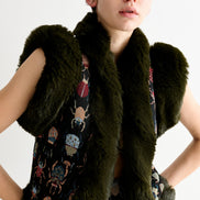 Dominica Beetlejuice Jacquard Faux Fur Trimmed Waistcoat