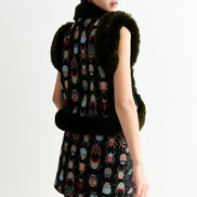 Dominica Beetlejuice Jacquard Faux Fur Trimmed Waistcoat