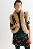 Dominica Butterfly Ball Jacquard Faux Fur Trimmed Waistcoat - Multicoloured