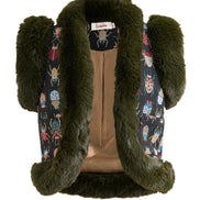 Dominica Beetlejuice Jacquard Faux Fur Trimmed Waistcoat