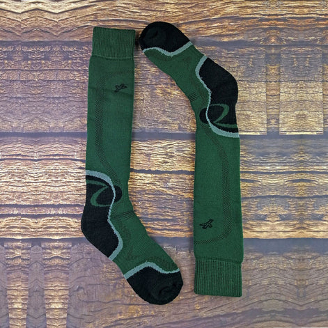 1 Pack Men's Merino Wool Long Knee High Green Socks