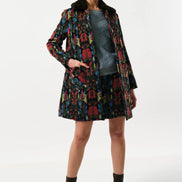 Dryden Folk Jacquard Fur Collared Coat