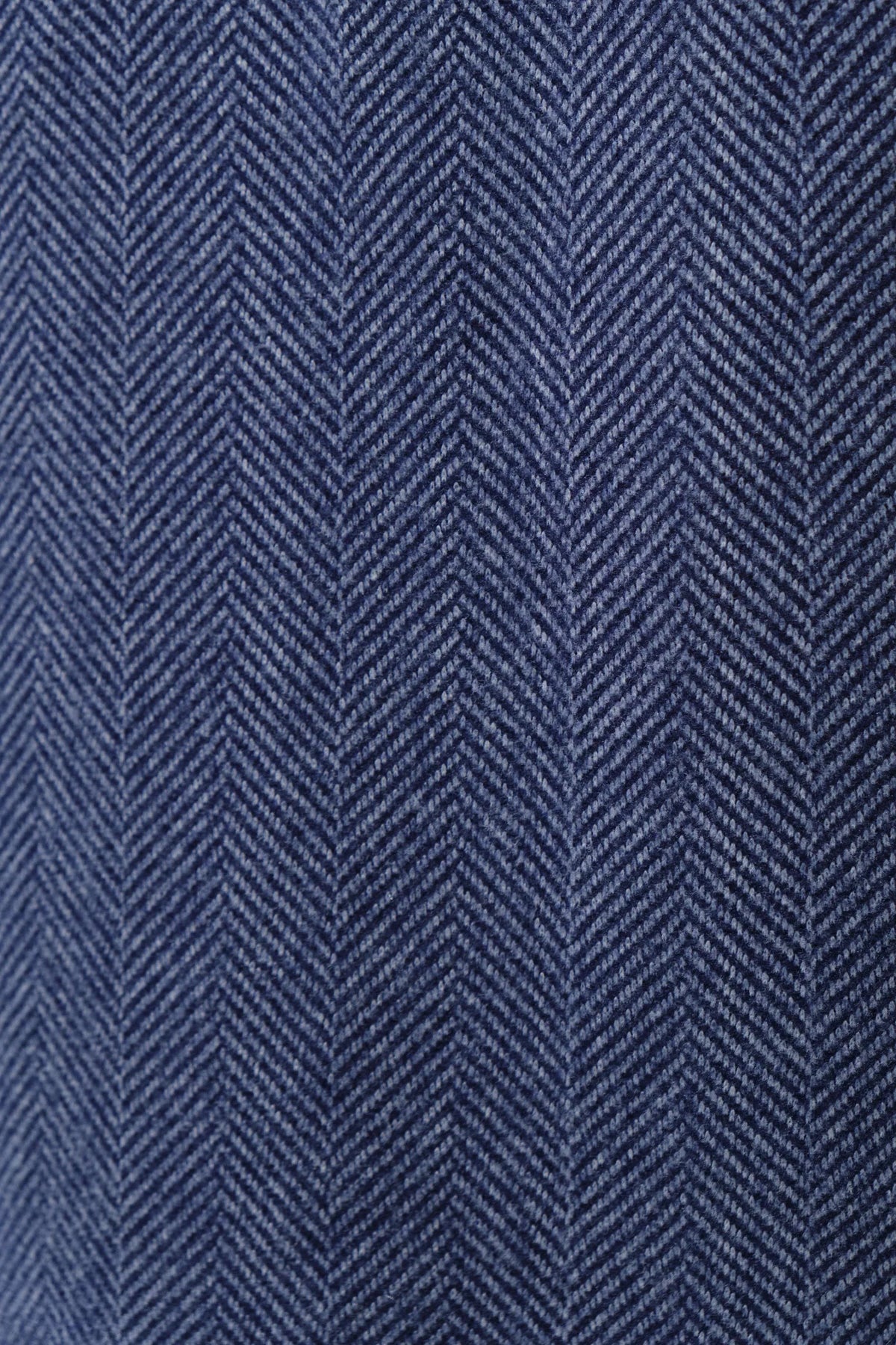 Dryden Herringbone Fur Collared Coat - Blue