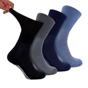 4 Pack Bamboo Diabetic Socks With Grips for Men and Women