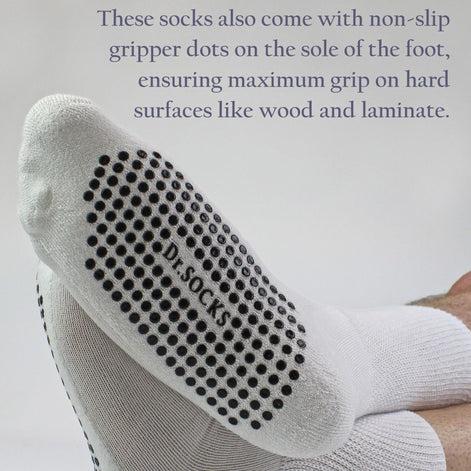 4 Pack Bamboo Diabetic Socks With Grips for Men and Women