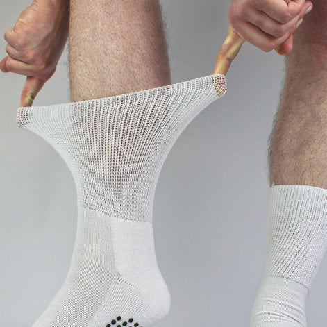 4 Pack Bamboo Diabetic Socks With Grips for Men and Women