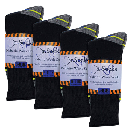 Multipack Mens Diabetic Work Socks | Non Elastic Breathable Diabetic Socks