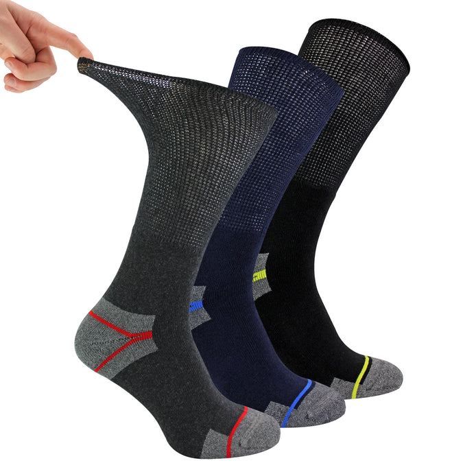 Multipack Mens Diabetic Work Socks | Non Elastic Breathable Diabetic Socks