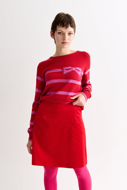 Dylan Babycord Mini Skirt - Red