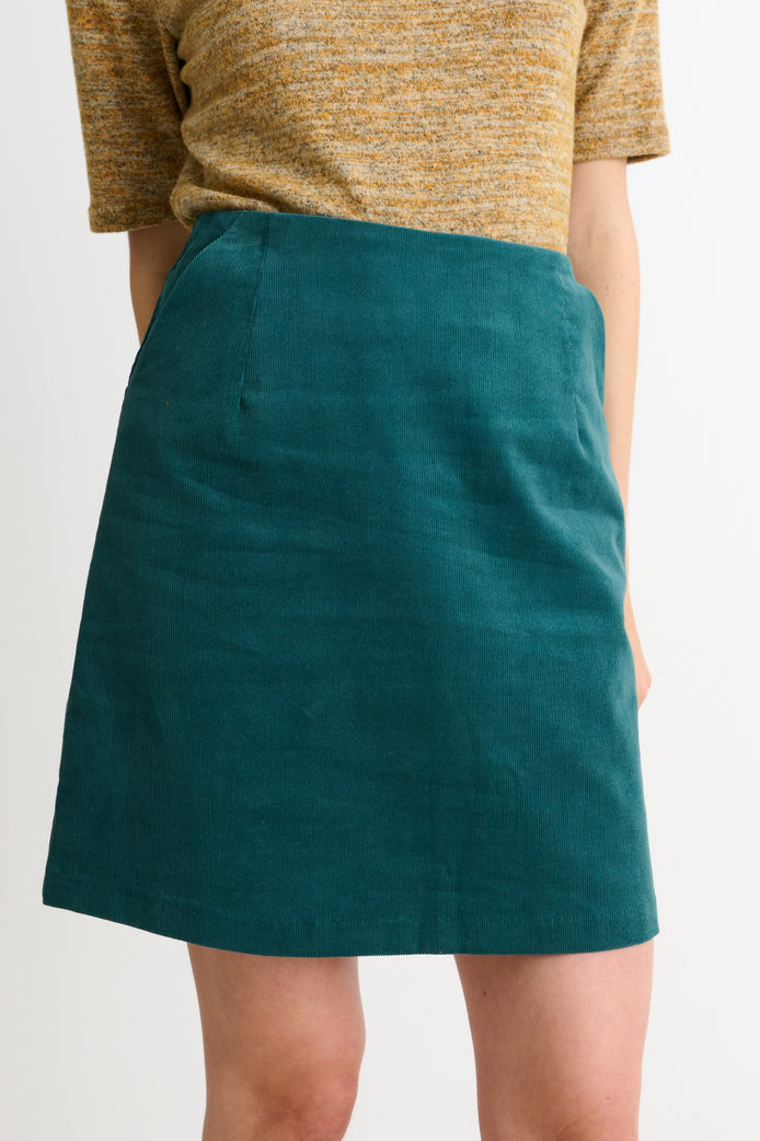 Dylan Babycord Mini Skirt Teal