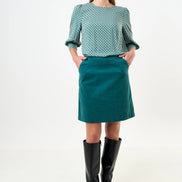 Dylan Babycord Mini Skirt - Petrol