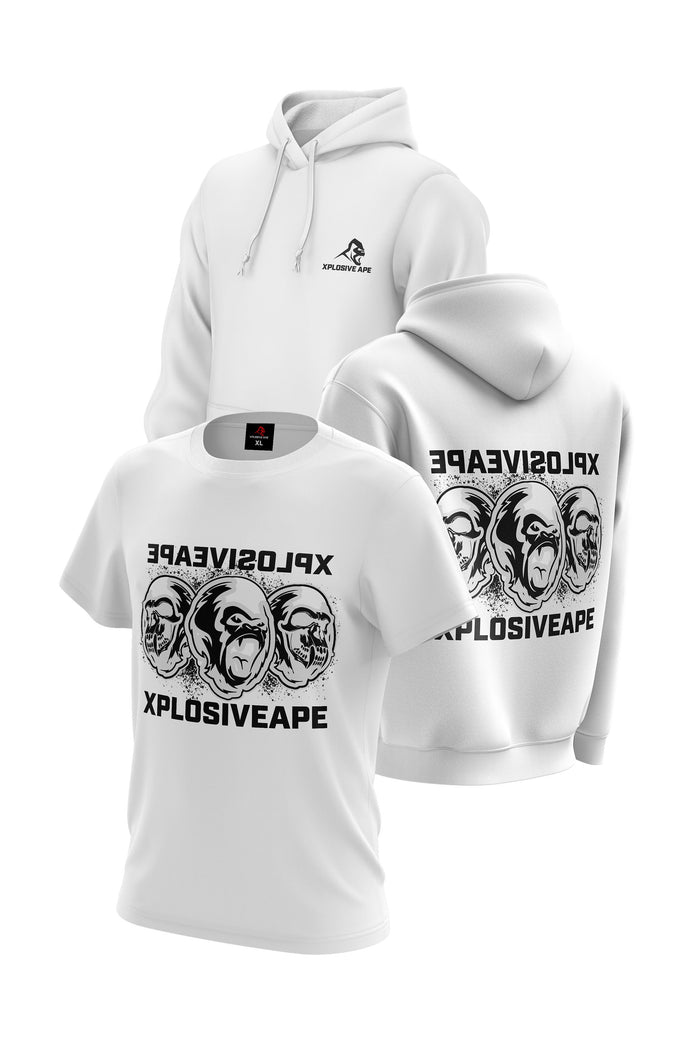 XAPE De-Evolve Hoodie & Tee Combo - White