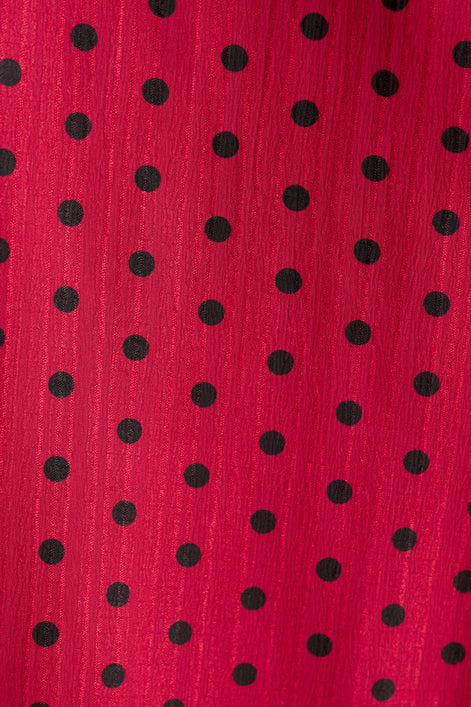 Dixie Spot Print Bubble Hem Midaxi Skirt - Wine
