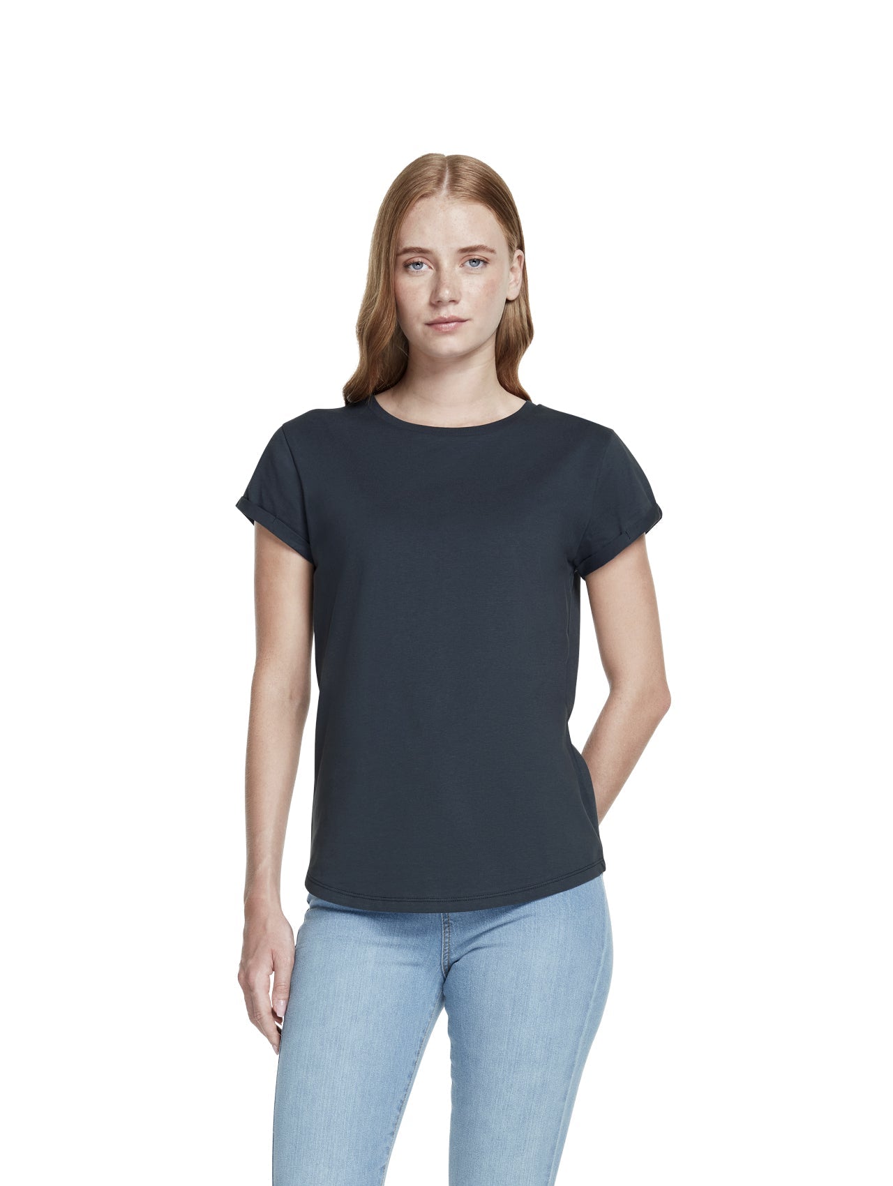Organic Cotton Rolled Sleeve T-Shirt: Women's