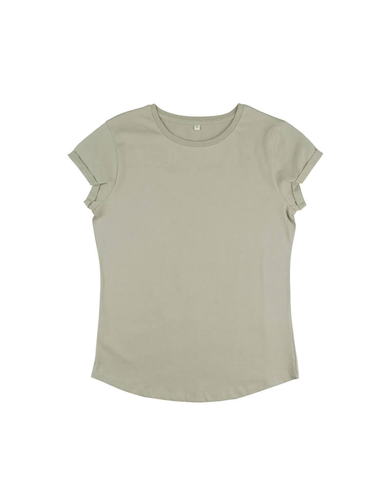 Organic Cotton Rolled Sleeve T-Shirt: Women's