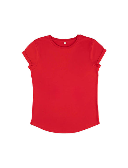 Organic Cotton Rolled Sleeve T-Shirt: Women's