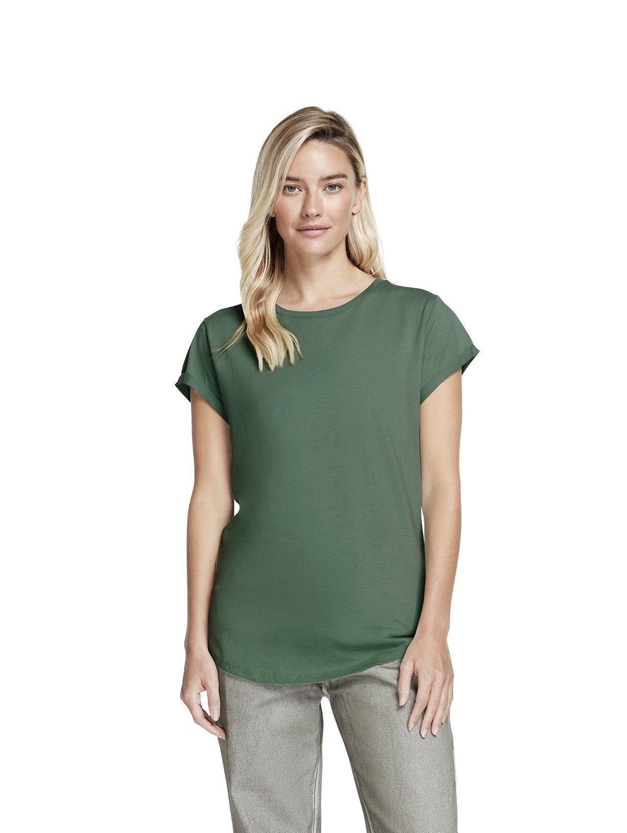 Organic Cotton Rolled Sleeve T-Shirt: Women's