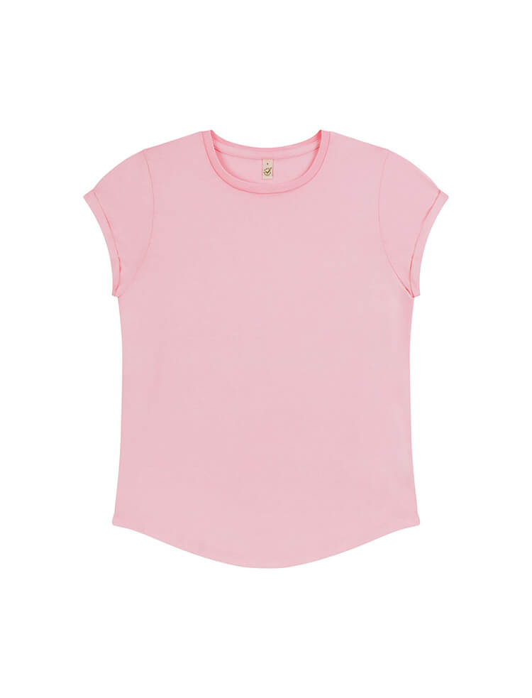 Organic Cotton Rolled Sleeve T-Shirt: Women's