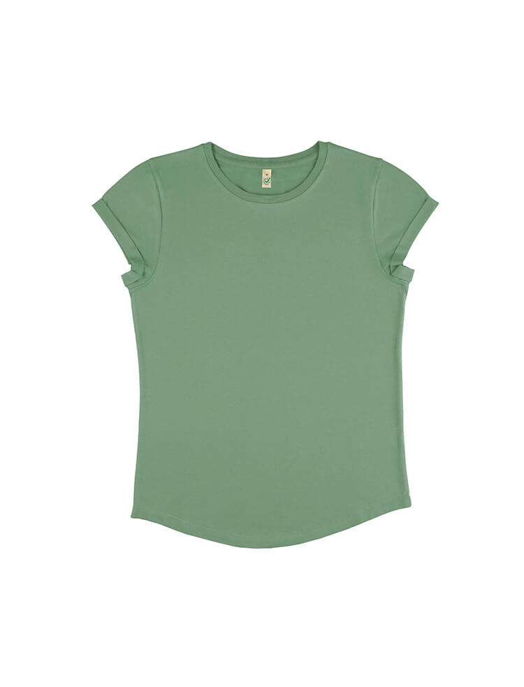 Organic Cotton Rolled Sleeve T-Shirt: Women's