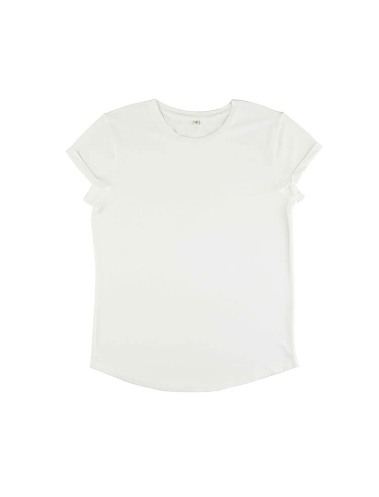 Organic Cotton Rolled Sleeve T-Shirt: Women's