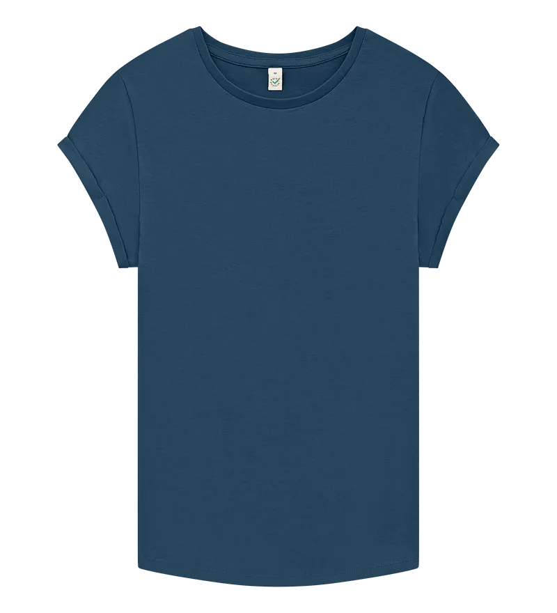 Organic Cotton Rolled Sleeve T-Shirt: Women's