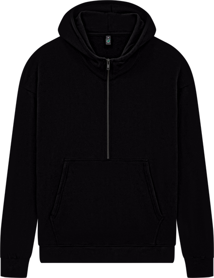 Organic Half Zip Hoodie: Unisex