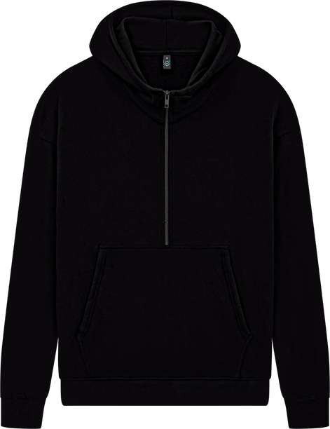 Organic Half Zip Hoodie: Unisex