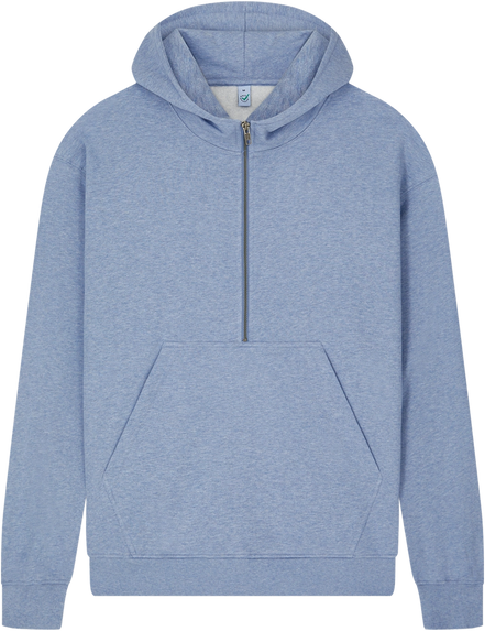 Organic Half Zip Hoodie: Unisex
