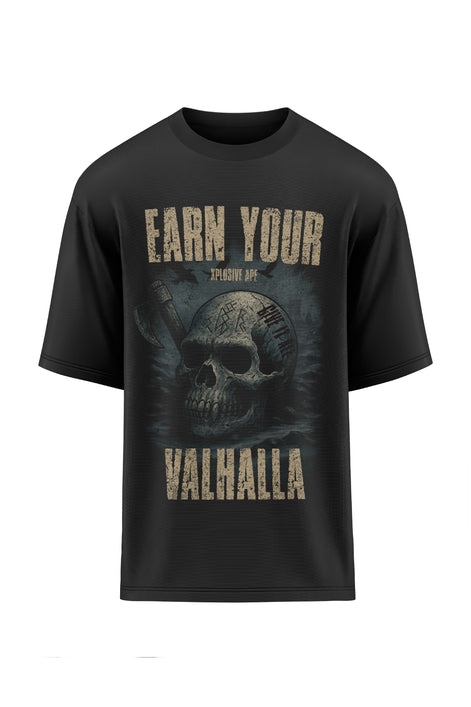XAPE Earn Your Valhalla Oversized Tee - Black