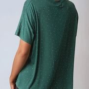 Green Embellished Round Neck T-Shirt