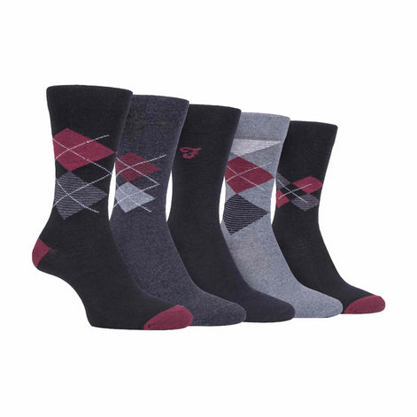 5 Pack Men's Patterned Cotton Dress Socks