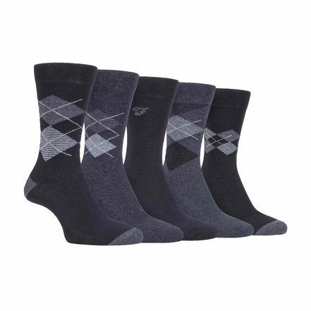 5 Pack Men's Patterned Cotton Dress Socks