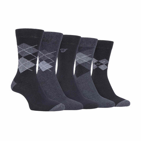 5 Pack Men's Patterned Cotton Dress Socks