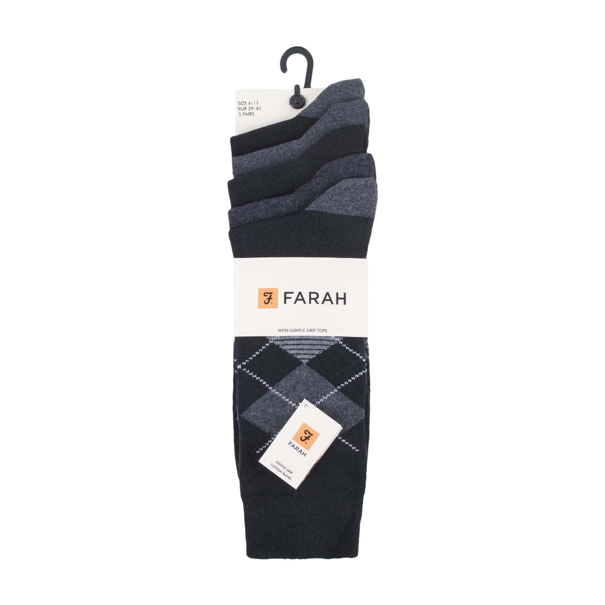 5 Pack Men's Patterned Cotton Dress Socks