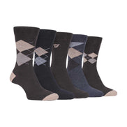 5 Pack Men's Patterned Cotton Dress Socks