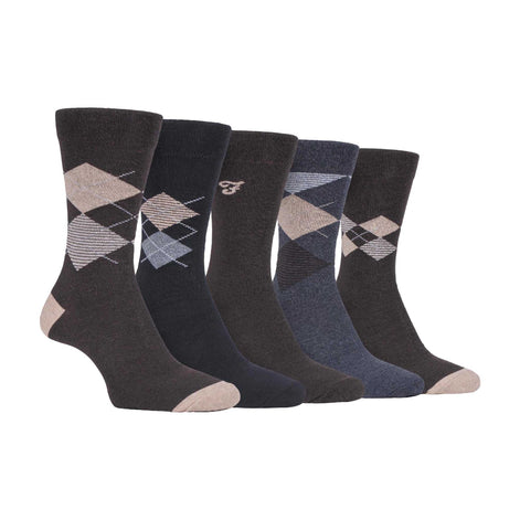 5 Pack Men's Patterned Cotton Dress Socks