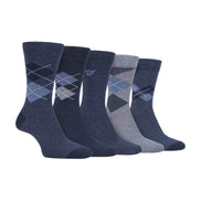 5 Pack Men's Patterned Cotton Dress Socks